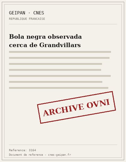Bola negra observada cerca de Grandvillars