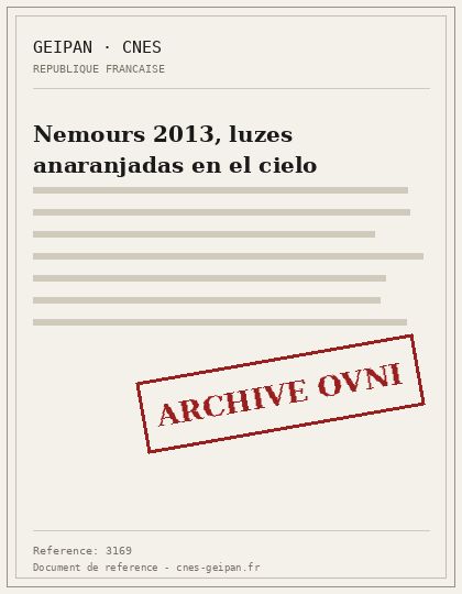 Nemours 2013, luzes anaranjadas en el cielo