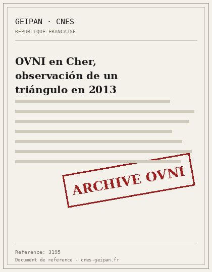 OVNI en Cher, observación de un triángulo en 2013