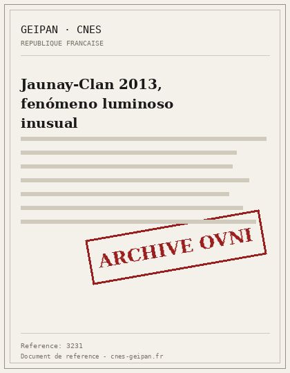 Jaunay-Clan 2013, fenómeno luminoso inusual