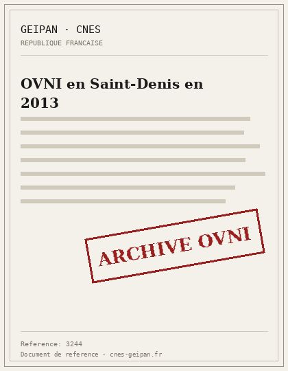 OVNI en Saint-Denis en 2013