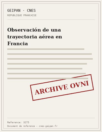 Observación de una trayectoria aérea en Francia