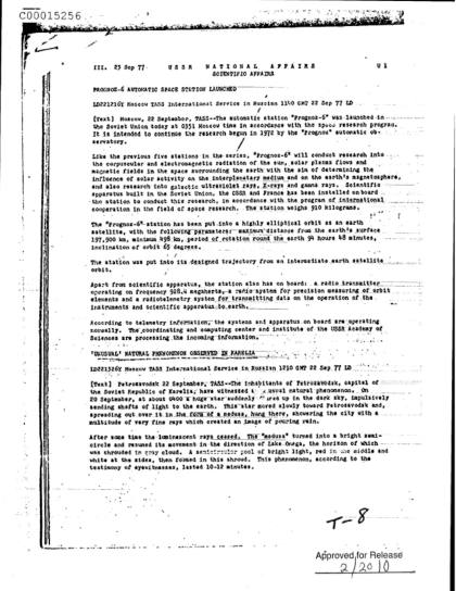 OVNI y fenómenos aéreos inusuales en la URSS