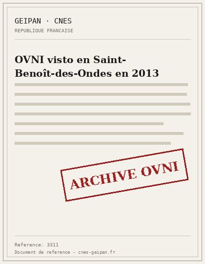 OVNI visto en Saint-Benoît-des-Ondes en 2013
