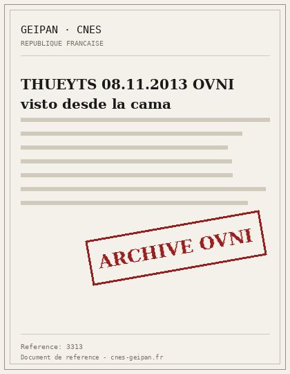 THUEYTS 08.11.2013 OVNI visto desde la cama