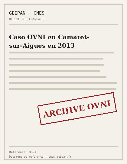 Caso OVNI en Camaret-sur-Aigues en 2013