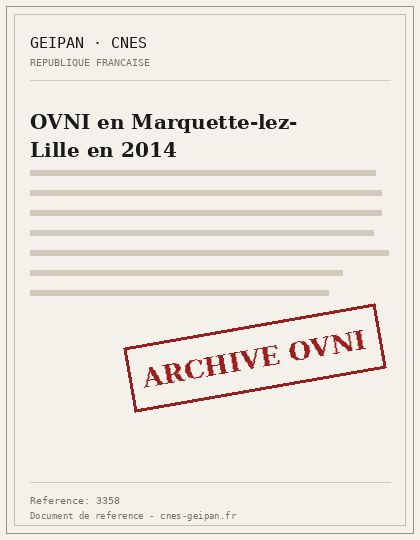 OVNI en Marquette-lez-Lille en 2014