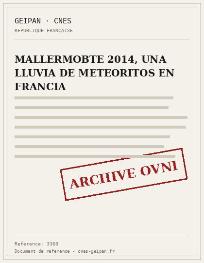 MALLERMOBTE 2014, UNA LLUVIA DE METEORITOS EN FRANCIA