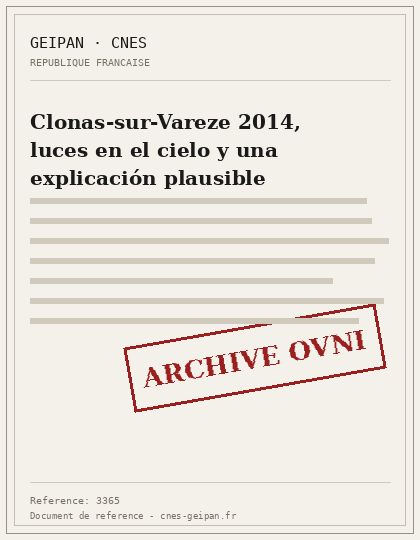 Clonas-sur-Vareze 2014, luces en el cielo y una explicación plausible
