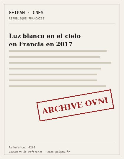 Luz blanca en el cielo en Francia en 2017