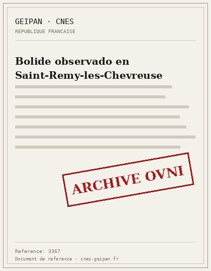 Bolide observado en Saint-Remy-les-Chevreuse