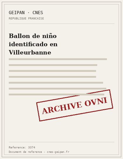 Ballon de niño identificado en Villeurbanne
