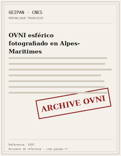 OVNI esférico fotografiado en Alpes-Maritimes