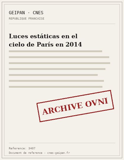 Luces estáticas en el cielo de París en 2014