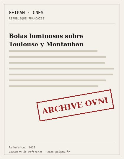 Bolas luminosas sobre Toulouse y Montauban