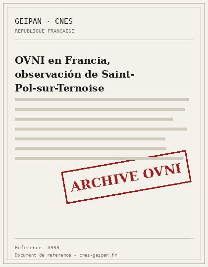 OVNI en Francia, observación de Saint-Pol-sur-Ternoise