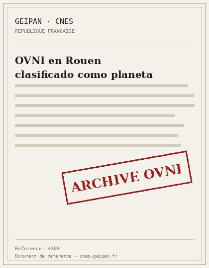 OVNI en Rouen clasificado como planeta