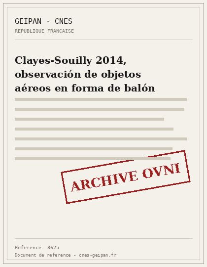 Clayes-Souilly 2014, observación de objetos aéreos en forma de balón