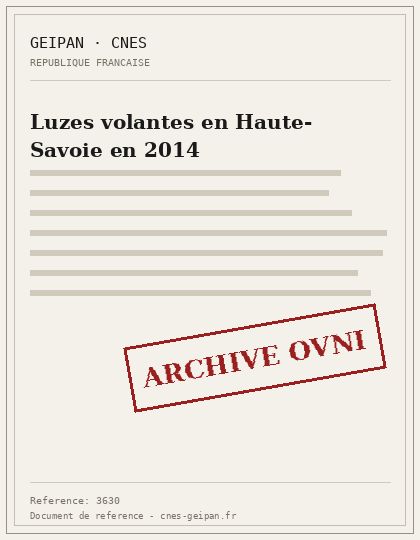 Luzes volantes en Haute-Savoie en 2014