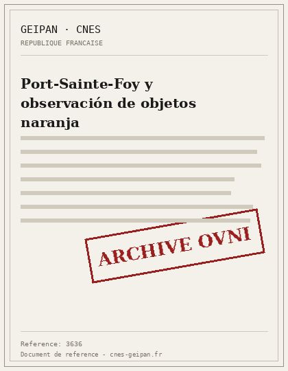 Port-Sainte-Foy y observación de objetos naranja