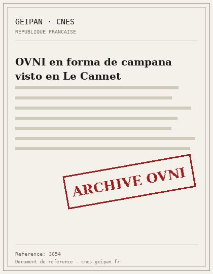 OVNI en forma de campana visto en Le Cannet