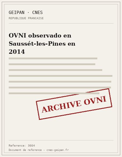 OVNI observado en Saussét-les-Pines en 2014