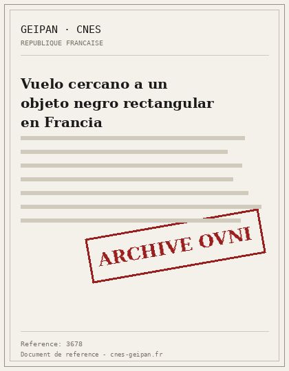 Vuelo cercano a un objeto negro rectangular en Francia