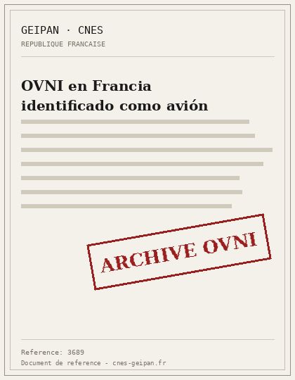 OVNI en Francia identificado como avión