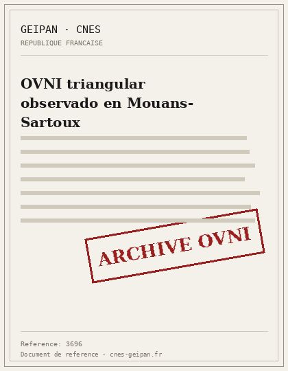 OVNI triangular observado en Mouans-Sartoux