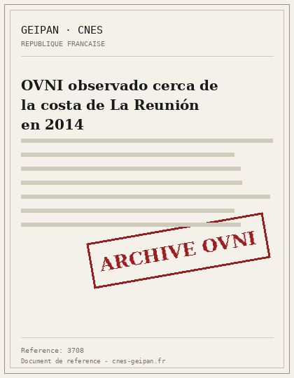 OVNI observado cerca de la costa de La Reunión en 2014