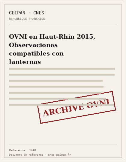 OVNI en Haut-Rhin 2015, Observaciones compatibles con lanternas