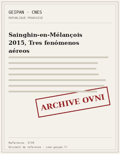 Sainghin-en-Mélançois 2015, Tres fenómenos aéreos