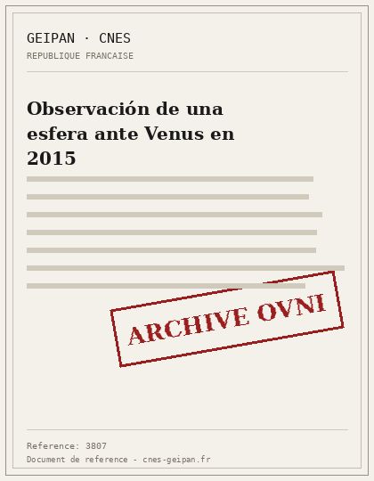 Observación de una esfera ante Venus en 2015