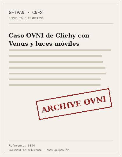 Caso OVNI de Clichy con Venus y luces móviles