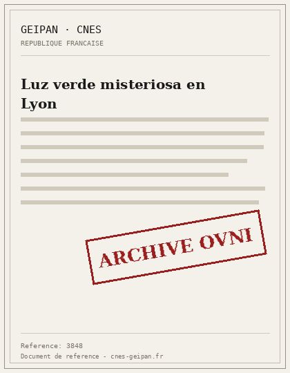 Luz verde misteriosa en Lyon