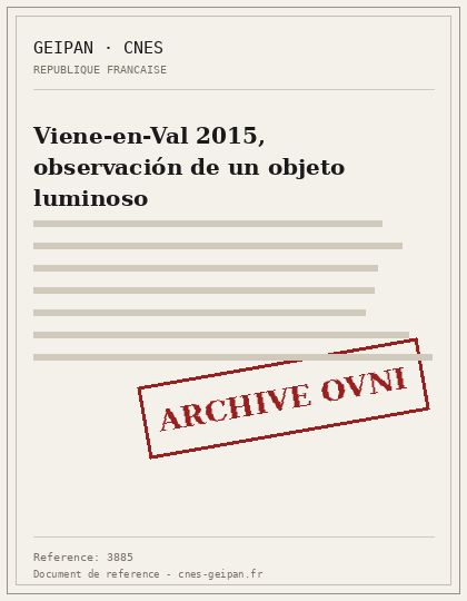 Viene-en-Val 2015, observación de un objeto luminoso