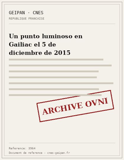 Un punto luminoso en Gailiac el 5 de diciembre de 2015