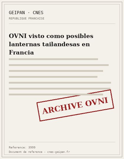 OVNI visto como posibles lanternas tailandesas en Francia