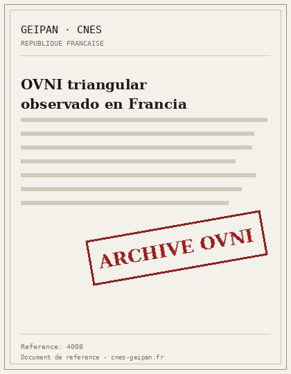 OVNI triangular observado en Francia