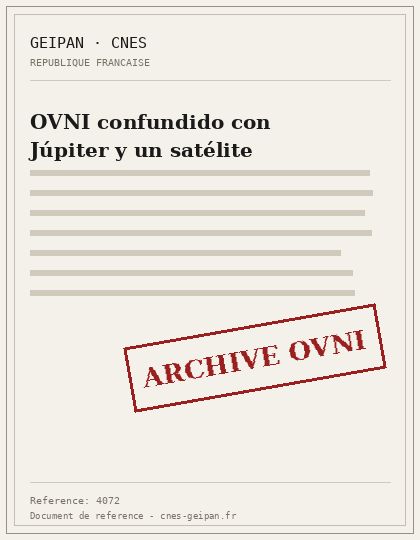 OVNI confundido con Júpiter y un satélite