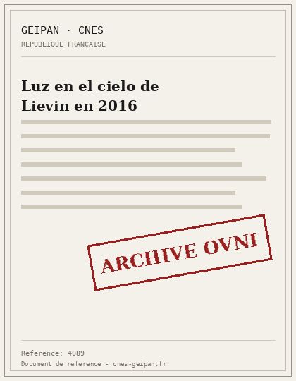 Luz en el cielo de Lievin en 2016