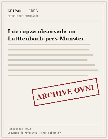 Luz rojiza observada en Lutttenbach-pres-Munster