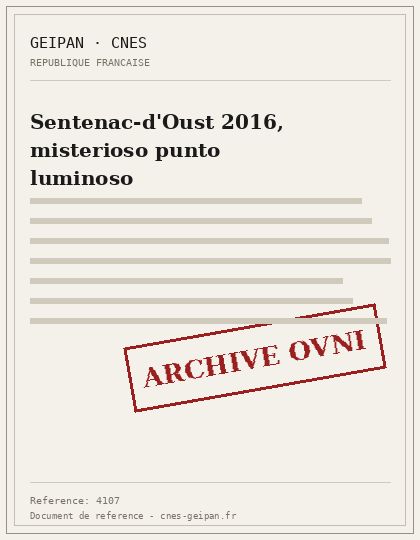 Sentenac-d'Oust 2016, misterioso punto luminoso