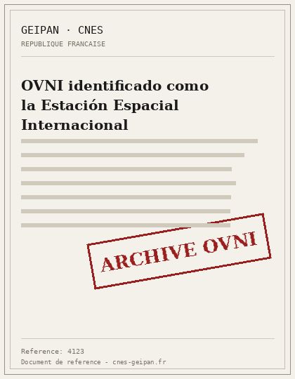 OVNI identificado como la Estación Espacial Internacional