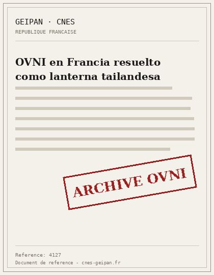 OVNI en Francia resuelto como lanterna tailandesa