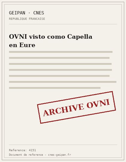 OVNI visto como Capella en Eure