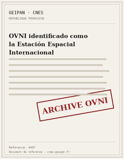OVNI identificado como la Estación Espacial Internacional
