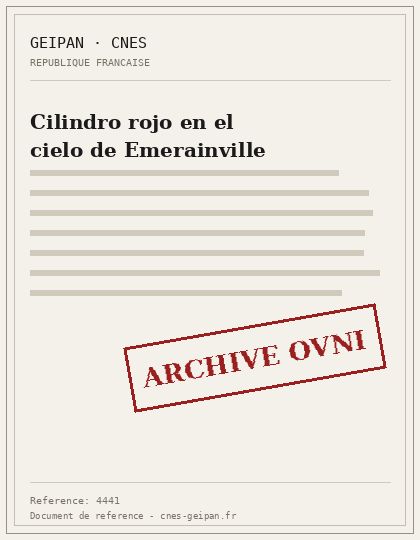 Cilindro rojo en el cielo de Emerainville
