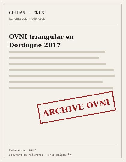 OVNI triangular en Dordogne 2017