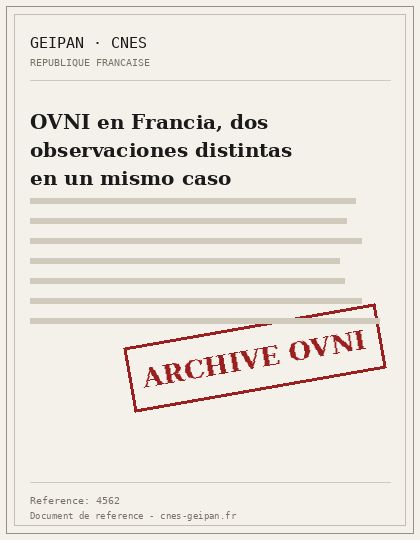 OVNI en Francia, dos observaciones distintas en un mismo caso